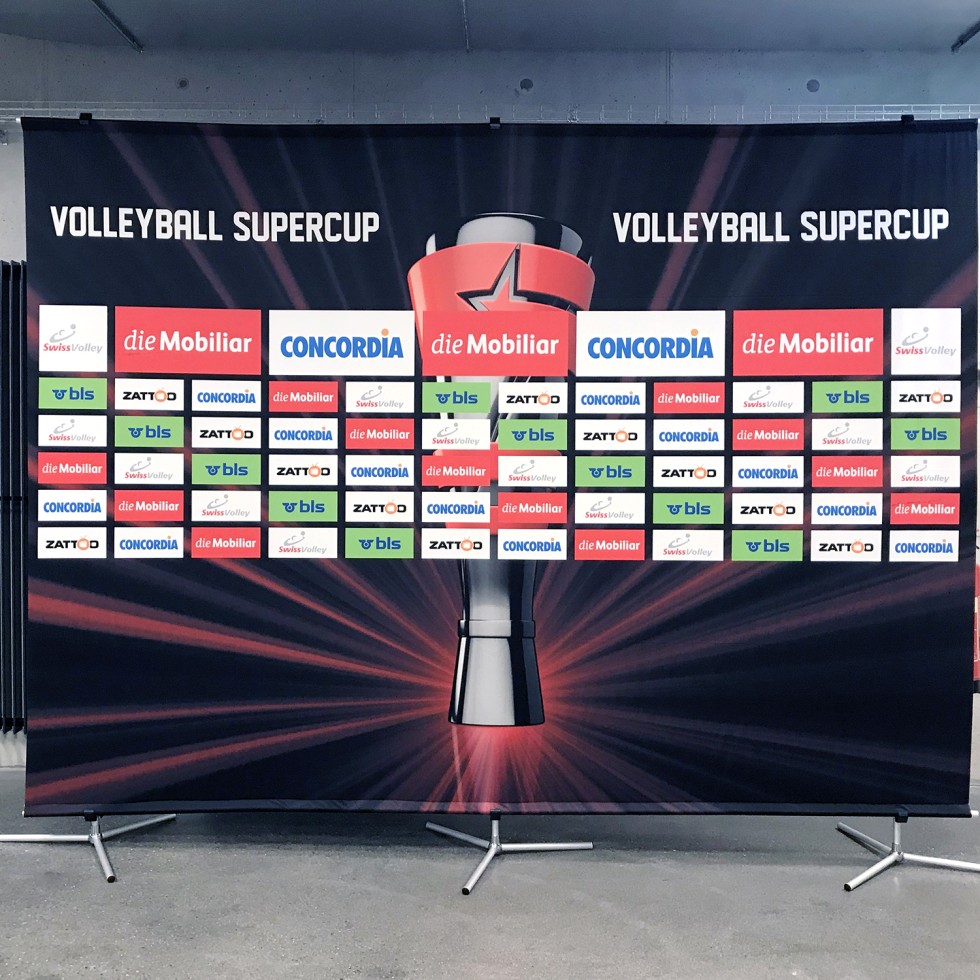Prasentationssysteme Eventwerbung Backdrop Swiss Volley